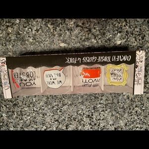Friends tv show stemless wine/drinking glass set/4